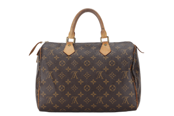 LOUIS VUITTON SPEEDY 30 MONOGRAM CANVAS GOLD HARDWARE WITH PADLOCK, NO KEYS & DUST COVER