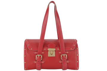 LOUIS VUITTON SUHALI L'EPANOUI GM GERANIUM RED LEATHER GOLD HARDWARE