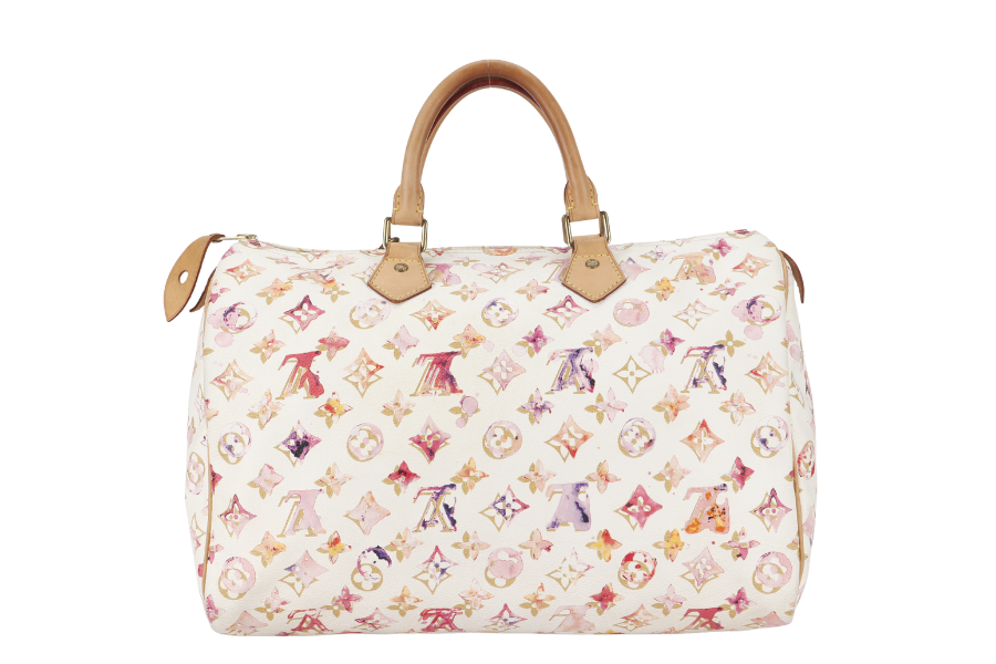 LOUIS VUITTON SPEEDY 35 WATERCOLOR AQUARELLE MONOGRAM CANVAS NO DUST COVER