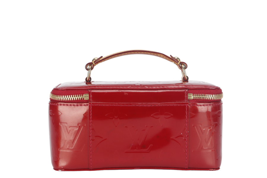 LOUIS VUITTON JEWELRY CASE (M91273) RED MONOGRAM VERNIS WITH DUST COVER