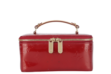 LOUIS VUITTON JEWELRY CASE (M91273) RED MONOGRAM VERNIS WITH DUST COVER