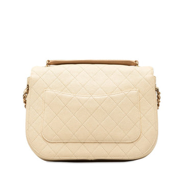 Chanel CC Caviar Cuba Flap Bag  Leather Shoulder Bag in Good condition