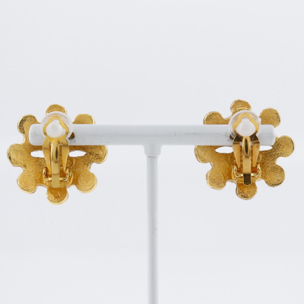 CHANEL Earring Plated Gold gold vintage COCO Mark Women Used