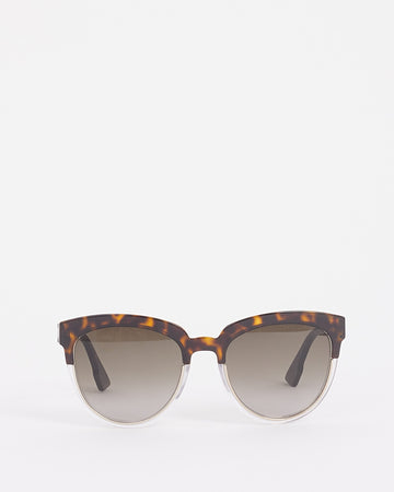 Dior Brown & Clear Acetate DiorSight Sunglasses