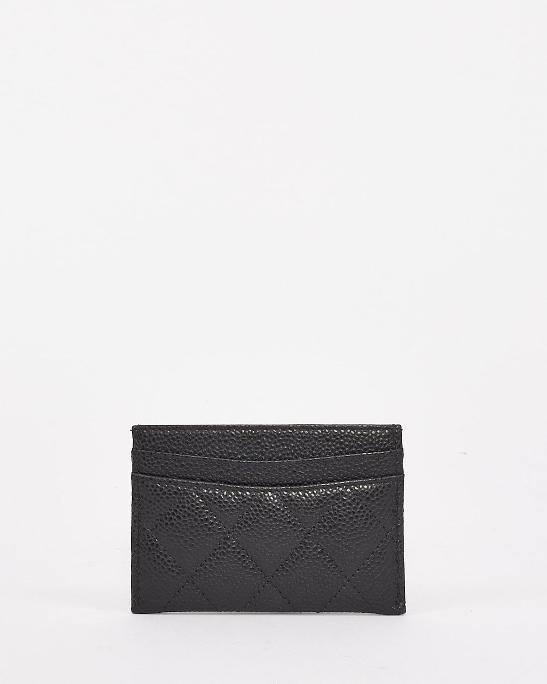 Chanel Black Grained Calfskin Leather & Gold-Tone Metal Classic Card Holder