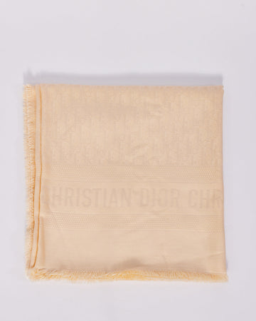 Dior Beige Wool & Silk Oblique Monogram Shawl