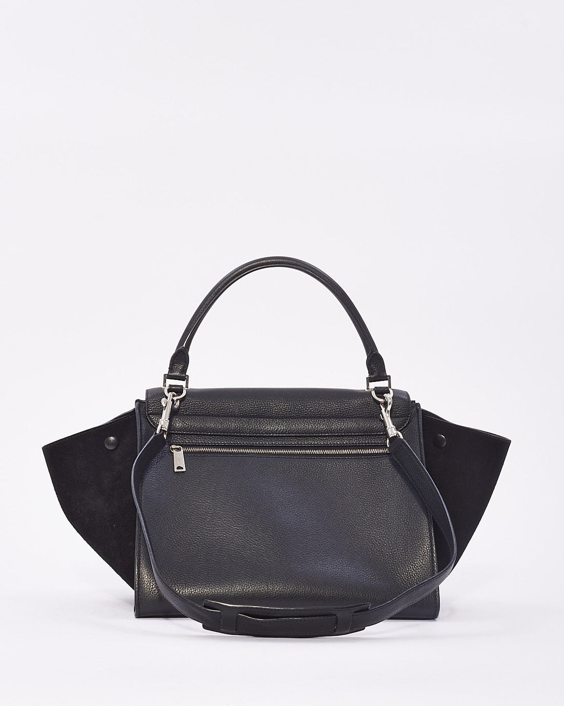Celine Black Leather & Suede Medium Trapeze Bag