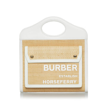 Burberry The Pocket Bag Brown Raffia