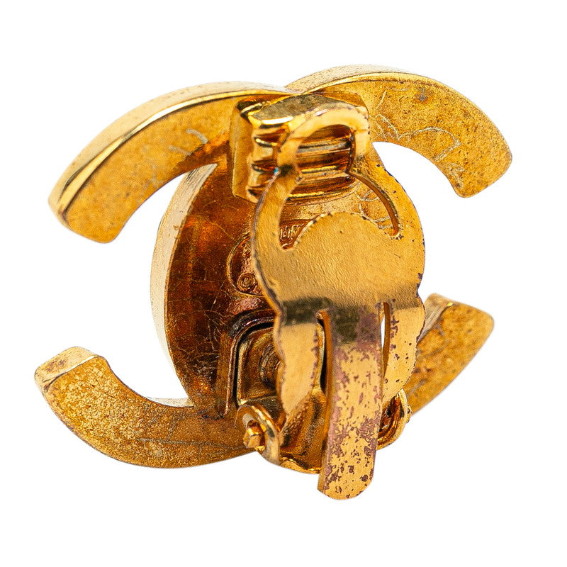Chanel CC Turnlock Clip On Earrings Metal Earrings in Good condition