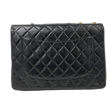 CHANEL Shoulder Bag lambskin black lambskin Deca Trasse 30