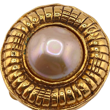 CHANEL Earring Gold Plated gold Fake pearl