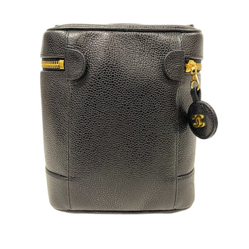 CHANEL Pouch Caviar skin black COCO Mark