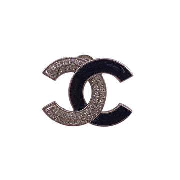 CHANEL Pierce A23K Silver, Rhinestone Silver COCO Mark