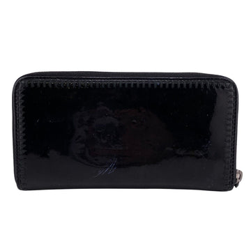 CHANEL Long Wallet Purse Patent leather black COCO Mark