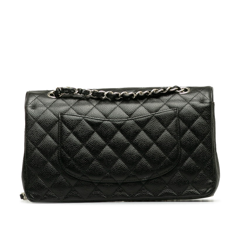 Chanel Medium Caviar Classic Double Flap Bag Leather Shoulder Bag in Good condition