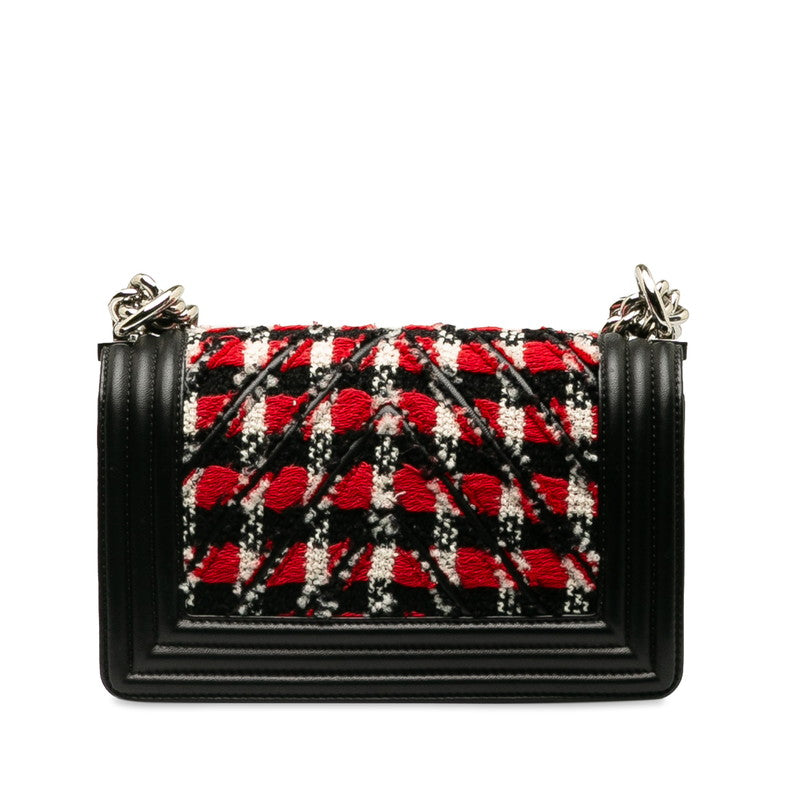 Tweed Chevron Boy Shoulder Bag - '10s