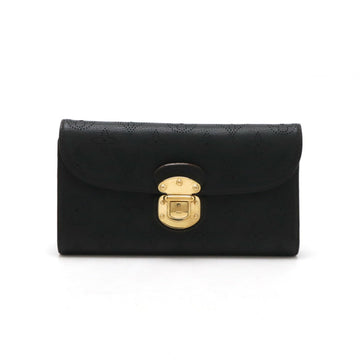 Louis Vuitton  Noir Mahina Leather Leather Long Wallet (Bi-Fold)