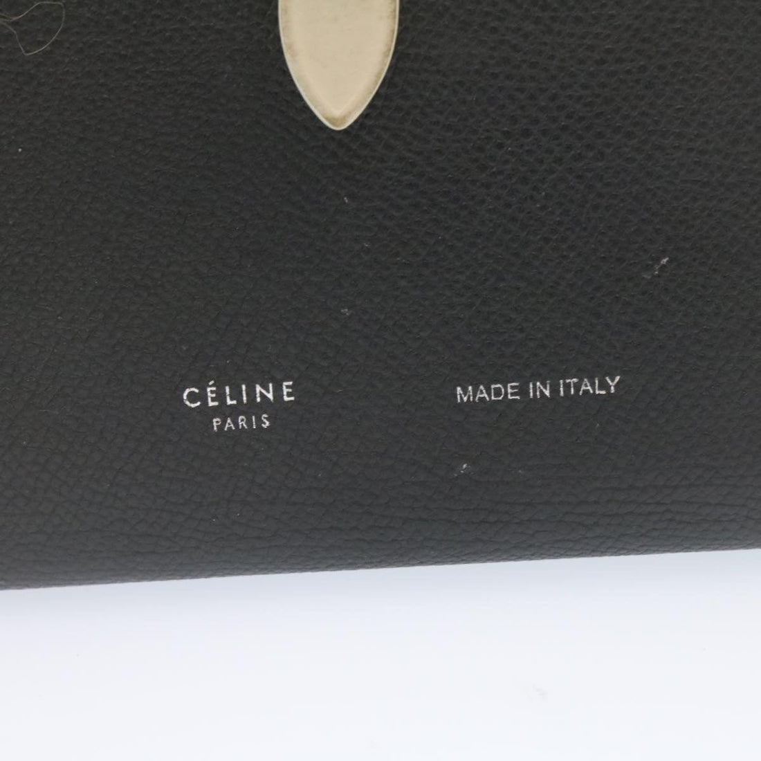 Celine Large Strap Wallet Leather Black  ai152