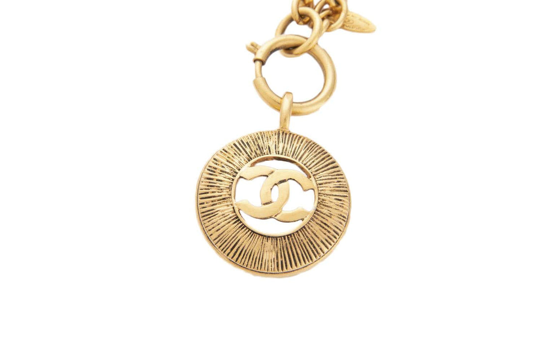 Chanel Vintage Round CC Medium Pendant Necklace