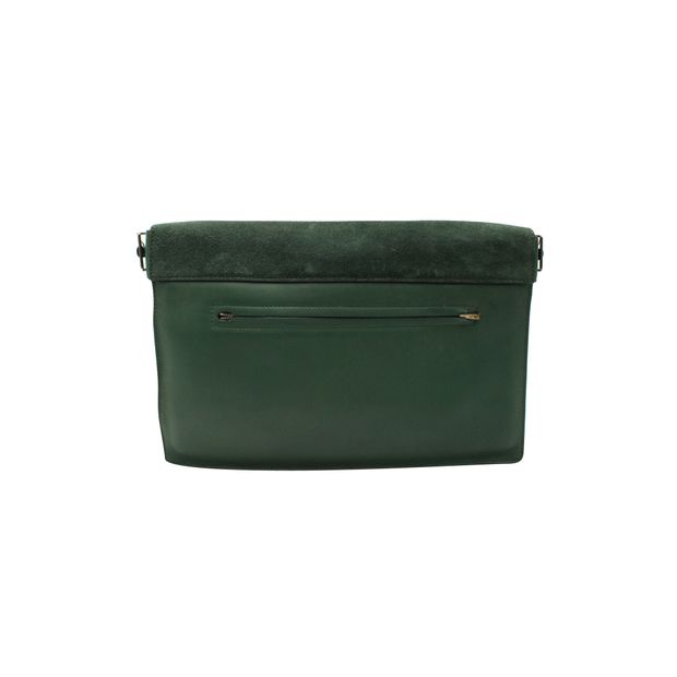 Celine 4 Colors Leather, Suede And Calf Hair Clutch/ Shoulder Bag
