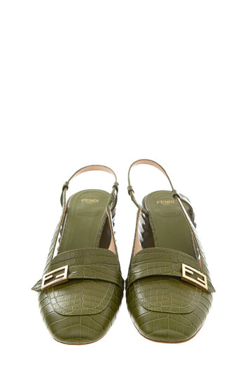 Fendi Promenade Zucca Logo Slingbacks SZ 40.5