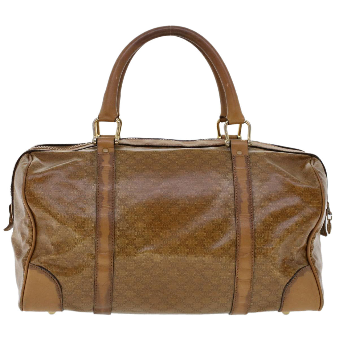 Celine Macadam Canvas Boston Bag Coated Canvas Brown  bs6013