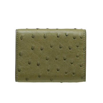 Fendi Green Ostrich F Is Fendi Trifold Wallet