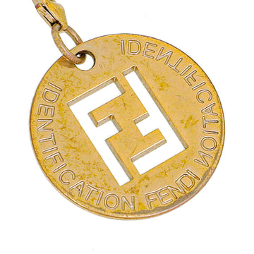 Fendi Gold Tone FF Identification Charm Chain Bracelet