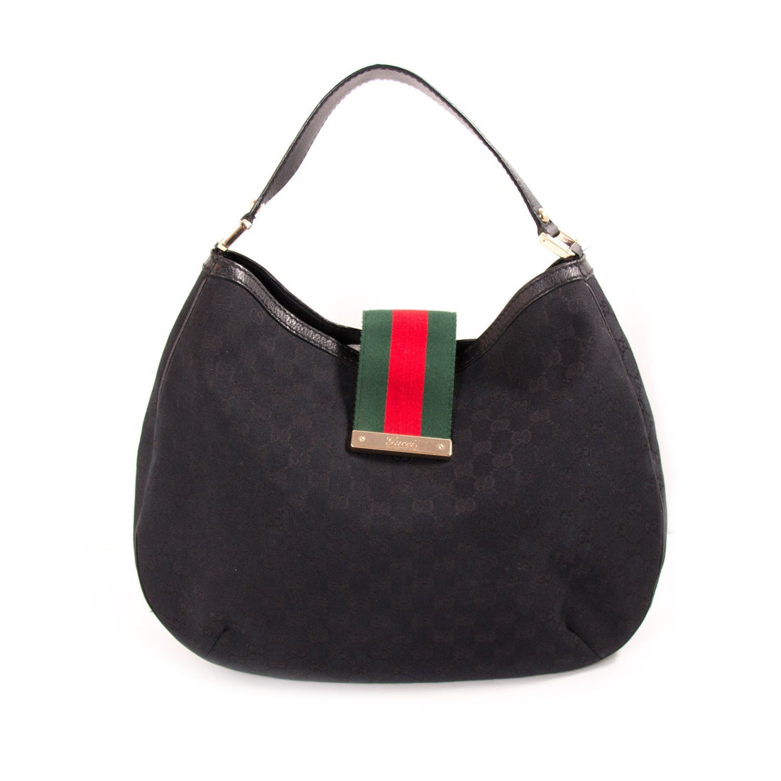 Gucci GG Black Canvas Hobo Bag