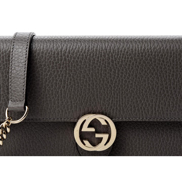 Gucci Marmont Gray Dollar Calfskin Leather Interlocking G Bag