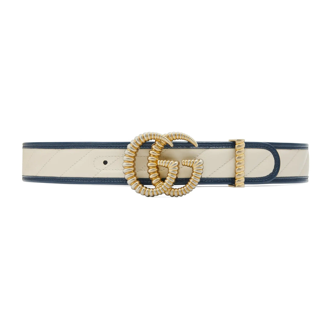 Gucci Marmont Torchon GG White Leather Belt Size 90/36 576202