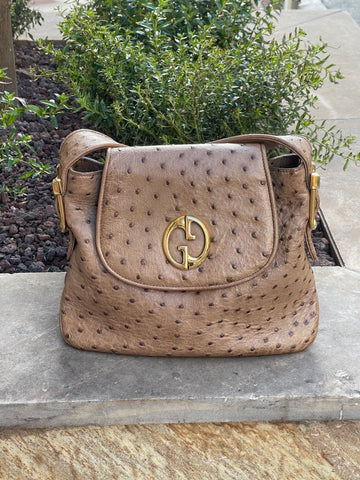 Gucci - Sac à épaule 1973 en autruche