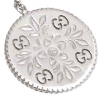 Gucci 18K White Gold GG Floral Hoop Drop Earrings