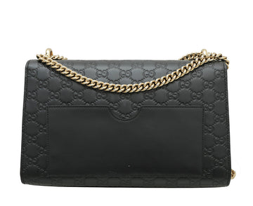 Gucci Black Guccissima Padlock Bag