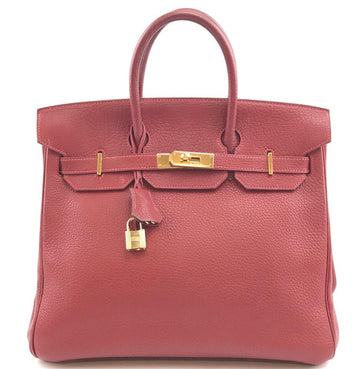 Hermès Birkin Hac 32 32cm Cm Handbag Hand Tote Red Clemence Leather Makersluxe