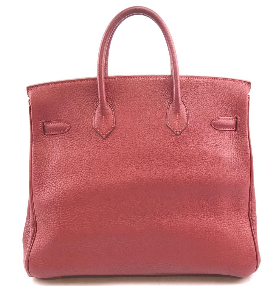 Hermès Birkin Hac 32 32cm Cm Handbag Hand Tote Red Clemence Leather Makersluxe