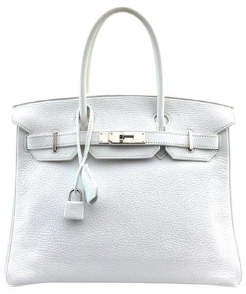 Hermès Birkin Clemence 30 Cm Tote Shw White Leather Makersluxe