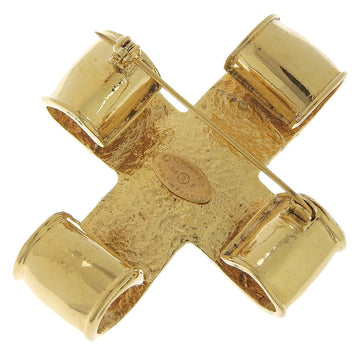 CHANEL Brooch Plated Gold gold vintage COCO Mark cross Women Used