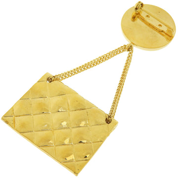 CHANEL Brooch Plated Gold gold Matrasse COCO Mark Bag motif Women Used