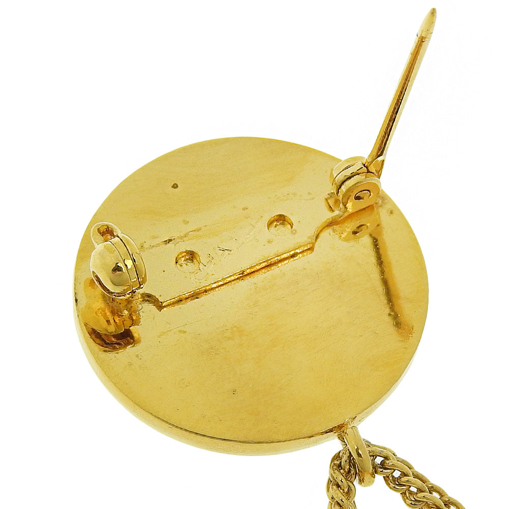 CHANEL Brooch Plated Gold gold Matrasse COCO Mark Bag motif Women Used