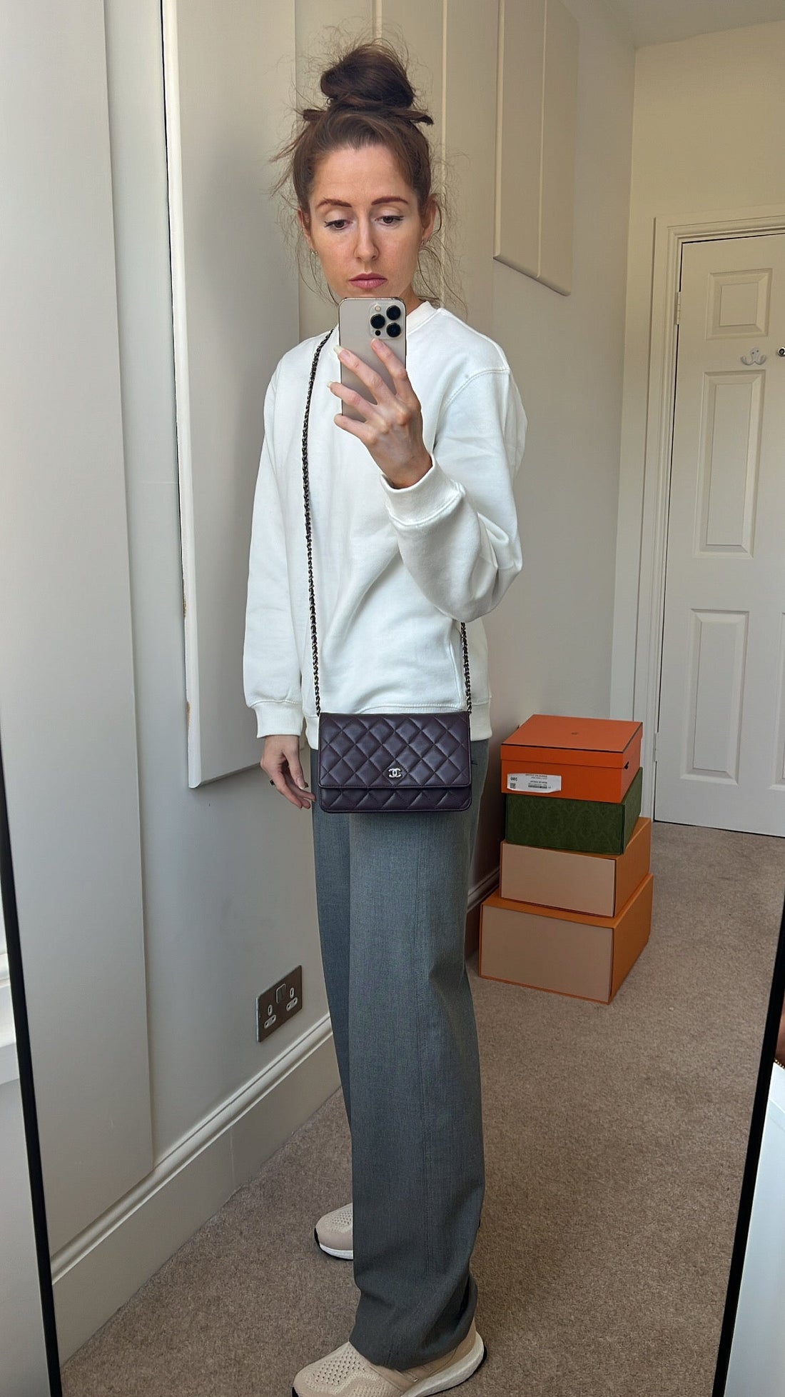 Chanel Aubergine Lambskin Wallet on Chain