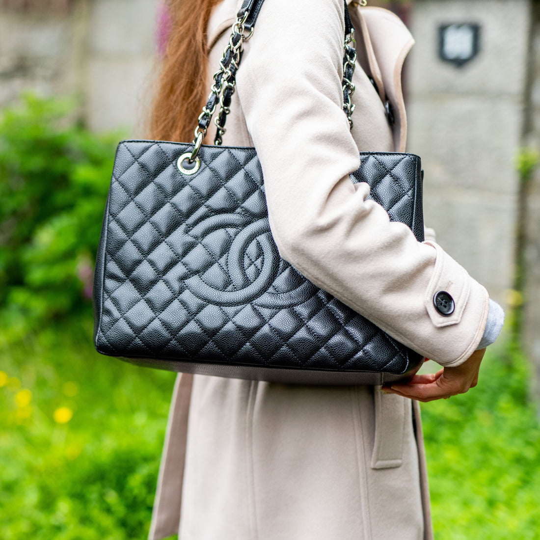 Chanel Black Caviar Grand Shopper Tote (GST) Silver Hardware
