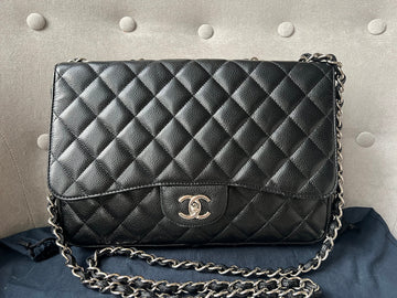 Chanel Jumbo Single Flap in Black Caviar Silver Hardware