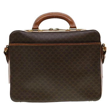 Celine Macadam Canvas Briefcase PVC Leather 2way Brown  ki3039