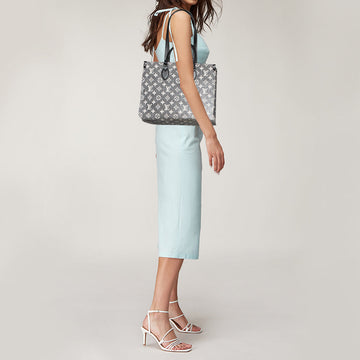 LOUIS VUITTON Black Monogram Denim and Leather OnTheGo MM Bag