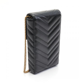 Gucci GG Marmont Chain Shoulder Bag Leather Black