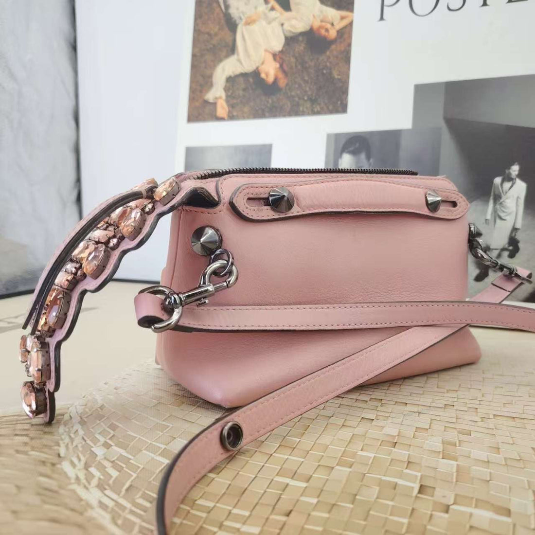 Fendi  Shoulder Bag Pink Leather Small