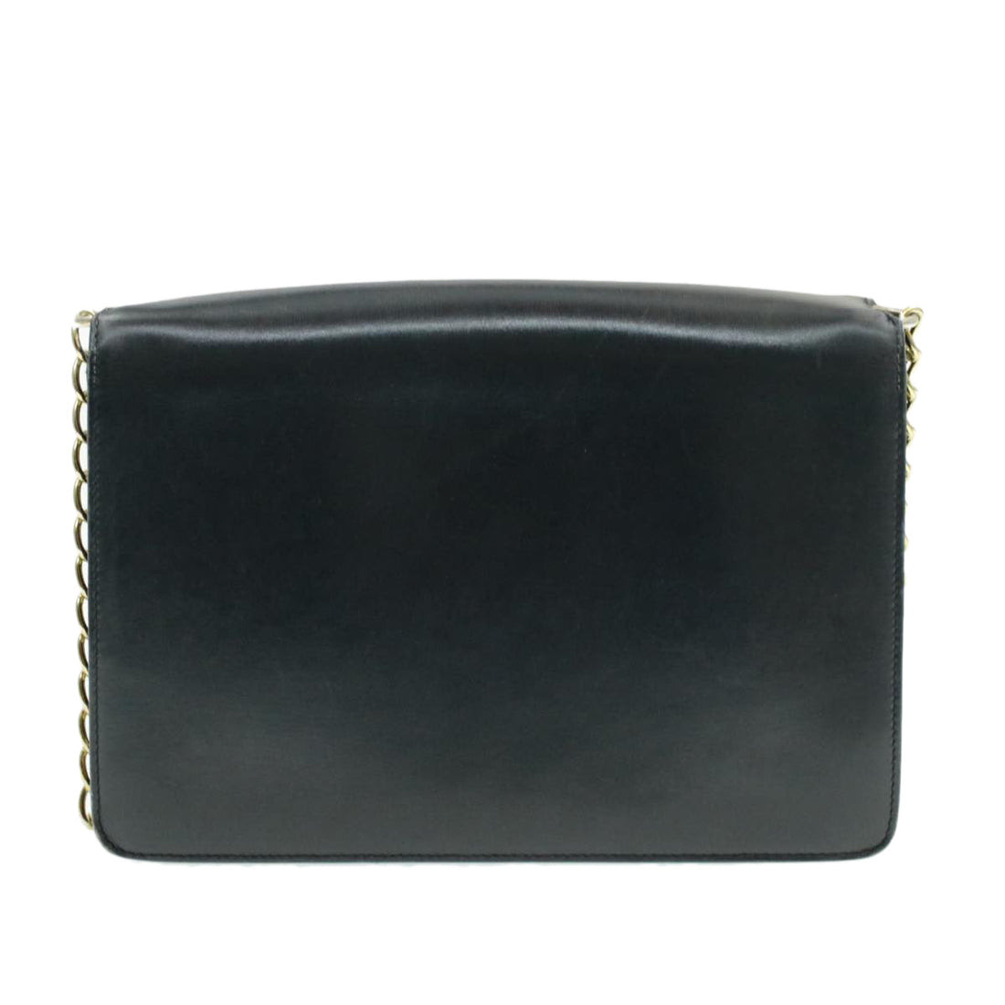 Celine Horse Carriage Chain Shoulder Bag Leather Navy  rd740