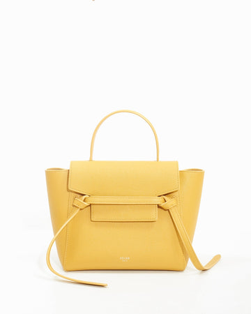 Celine Mustard Yellow Leather Nano Belt Bag