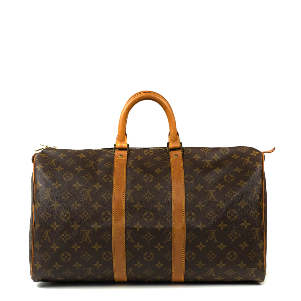 Sac Keepall 45 en toile monogramme marron